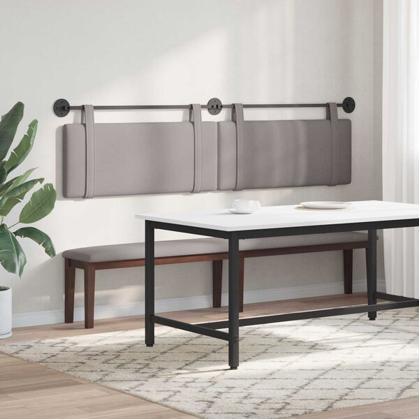 vidaXL H&auml;ngevorderseite Wandmontiert Uni Taupe 210 x 55 x 5 cm Stoff