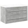 vidaXL 2-tlg. Badm&ouml;bel-Set Betongrau Holzwerkstoff