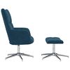 vidaXL Relaxsessel mit Hocker Blau Samt