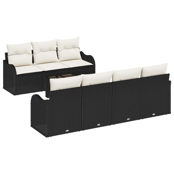 vidaXL Gartensofa-set Schwarz 55 x 55 x 37 cm Poly-Rattan