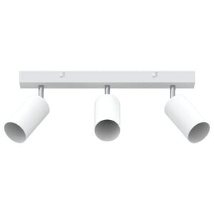 vidaXL Deckenstrahler mit Strahlern Wei&szlig; 38 x 6 x 16 cm Metall