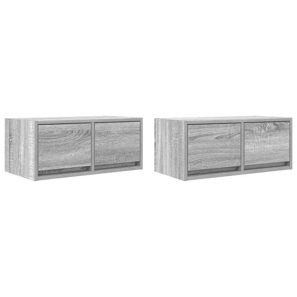 vidaXL TV-Schränke 2 Stk. Grau Sonoma 60x31x25,5 cm Holzwerkstoff