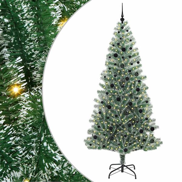 vidaXL K&uuml;nstlicher Weihnachtsbaum beschneit mit LED Licht 240 cm