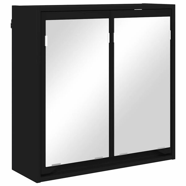 vidaXL Badezimmerspiegelschrank Schwarz 60 x 20 x 60 cm Holzwerkstoff