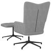 vidaXL Relaxsessel mit Hocker Hellgrau Stoff