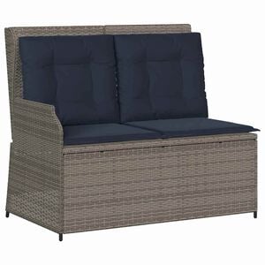vidaXL Gartenbank Grau Poly-Rattan