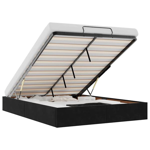 vidaXL Ottoman-Bett ohne Matratze Schwarz 140x190 cm Samt