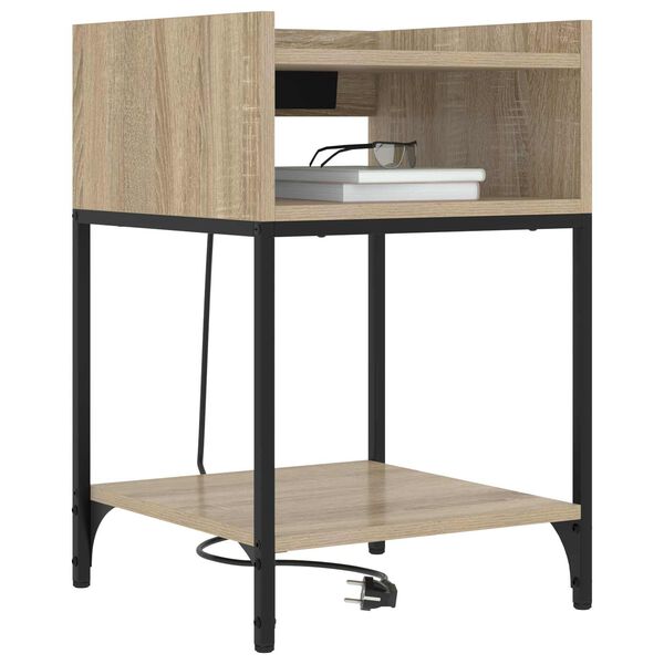 vidaXL Nachttisch mit Regal Sonoma-Eiche 40 x 40 x 61 cm Holzwerkstoff