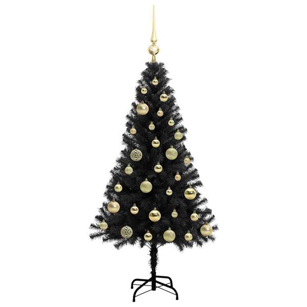 vidaXL Weihnachtsbaum mit 150 LEDs mit St&auml;nder Schwarz 120 cm PVC