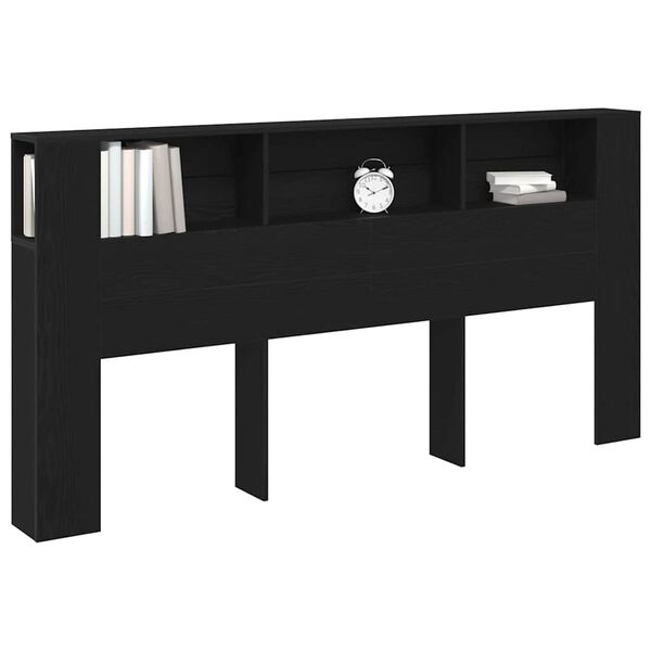 vidaXL Kopfteil Schrank Schwarze Eiche 200 x 18,5 x 104,5 cm