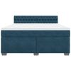 vidaXL Boxspringbett mit Matratze Blau 180x200 cm Samt