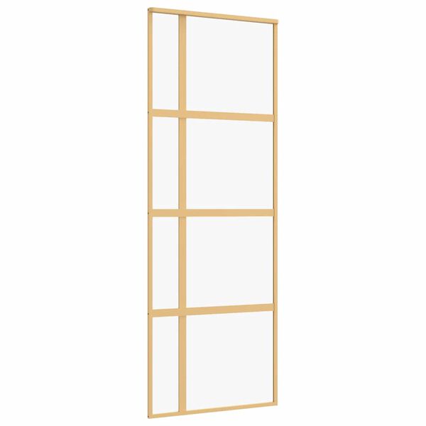 vidaXL Schiebet&uuml;r Golden 76x205 cm ESG-Klarglas und Aluminium