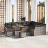 vidaXL Garten-Sofa-Set mit Kissen mit Speicher mit Kissen 12 pcs Grau