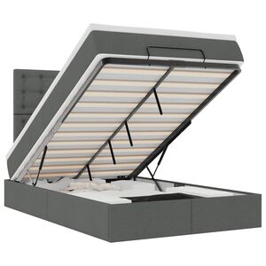 vidaXL Ottoman-Bett mit Matratze & LEDs Dunkelgrau 120x190 cm Stoff