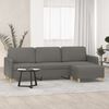 vidaXL 3-Sitzer-Sofa mit Hocker Dunkelgrau 210 cm Stoff