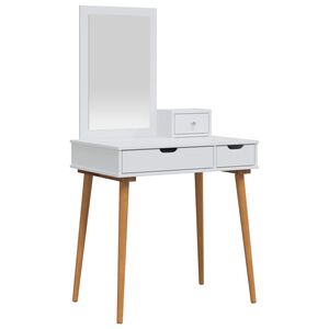 vidaXL Schminktisch-Set FAUSKE 3 Stk. Wei&szlig; 76 x 50 x 143 cm