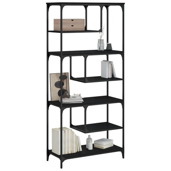 vidaXL B&uuml;cherregal Schwarz 81x36x176 cm Holzwerkstoff