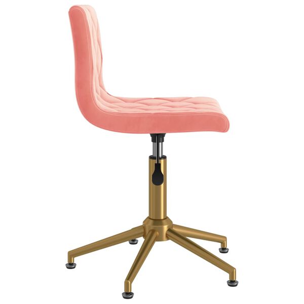 vidaXL Esszimmerst&uuml;hle 4 Stk. Drehbar Rosa Samt