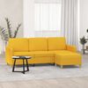 vidaXL 3-Sitzer-Sofa mit Hocker Hellgelb 180 cm Stoff