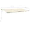 vidaXL Automatische Markise mit LED & Windsensor 6x3 m Creme