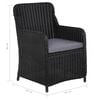 vidaXL 11-tlg. Garten-Essgruppe Poly Rattan Schwarz