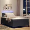 vidaXL LED Boxspringbett Dunkelgrau und Wei&szlig; 120 x 200 cm Cordstoff