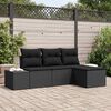 vidaXL Garten-Sofa-Set mit Kissen mit Speicher 4 pcs Schwarz