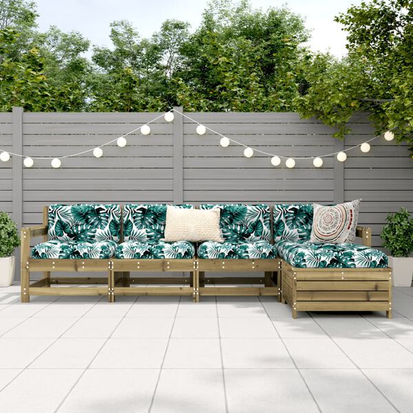 vidaXL 5-tlg. Garten-Sofagarnitur Kiefernholz Impr&auml;gniert
