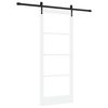 vidaXL Schiebet&uuml;r 83 x 202 cm Massivholz Kiefer und Glas Wei&szlig;
