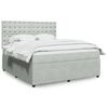 vidaXL Boxspringbett mit Matratze Hellgrau 180x200 cm Samt