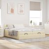 vidaXL Ottoman-Bett mit Matratzen Creme 200x200 cm Stoff