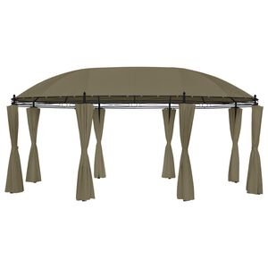 vidaXL Pavillon mit Vorhängen 520x349x255 cm Taupe 180 g/m²