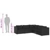 vidaXL 5-tlg. Garten-Lounge-Set mit Kissen Poly Rattan Schwarz