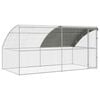 vidaXL H&uuml;hnerk&auml;fig 2 stk. Silber 400 x 200 x 200 cm Stahl und PE
