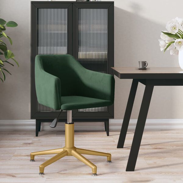 vidaXL Esszimmerstuhl Drehbar Dunkelgrün Samt