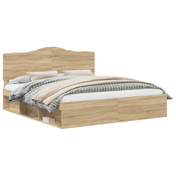 vidaXL Bettrahmen Sonoma 180 x 200 cm Massives Kiefernholz