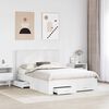 vidaXL Bettrahmen mit Kopfteil Wei&szlig; 140 x 190 cm Holzwerkstoff