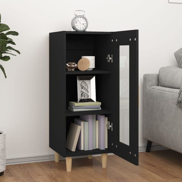 vidaXL Sideboard Schwarz 34,5x34x90 cm Holzwerkstoff