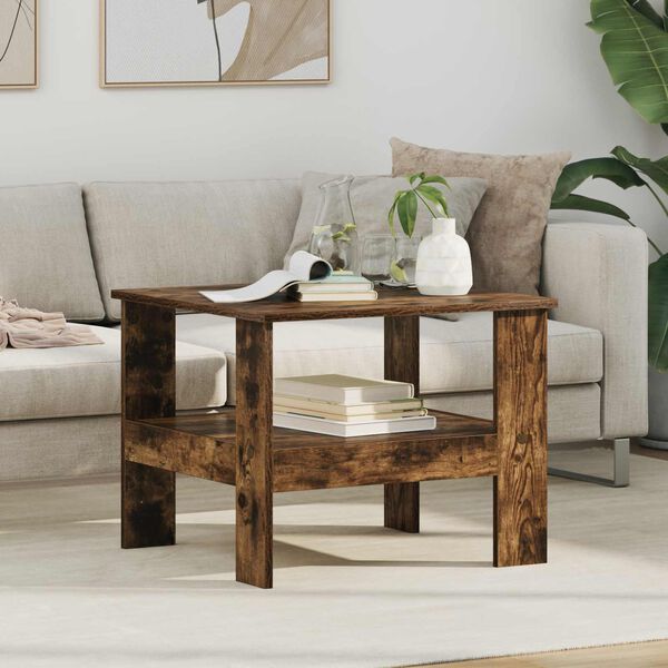 vidaXL Couchtisch Ger&auml;ucherte Eiche 57 x 55 x 45 cm Holzwerkstoff