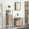 vidaXL Badezimmerm&ouml;bel-Set mit Regal mit T&uuml;r 3 pcs Braun Holzwerkstoff