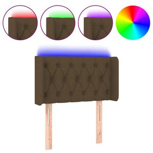 vidaXL LED Kopfteil Dunkelbraun 83x16x78/88 cm Stoff