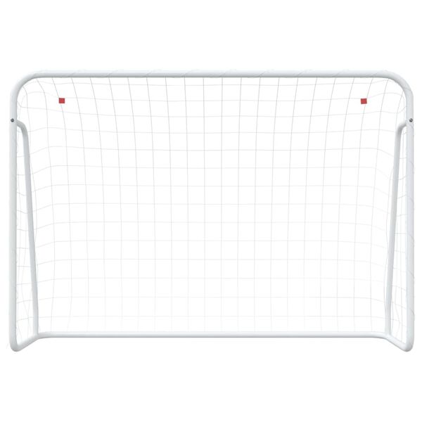 vidaXL Fu&szlig;balltor mit Netz Wei&szlig; 214x75x152 cm Stahl & Polyester