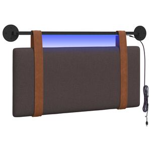 vidaXL H&auml;ngendes Kopfteil Mit LED Licht Dunkelbraun Antikes PU