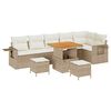 vidaXL Gartensofa-set 9 stk. Beige Poly-Rattan