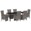 vidaXL Garten Essgruppe 7 stk. Grau Poly-Rattan