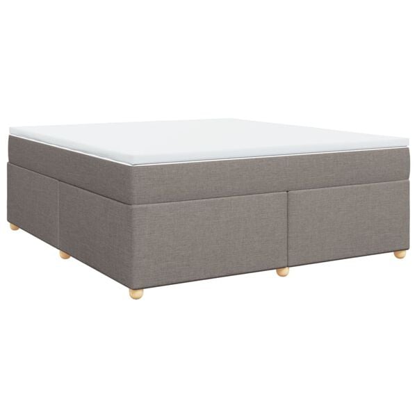 vidaXL Boxspringbett mit Matratze Taupe 180x200 cm Stoff