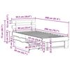 vidaXL Bettrahmen Wachsbraun 90 x 200 cm Massives Kiefernholz
