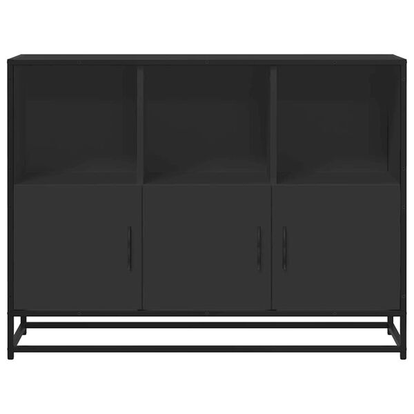 vidaXL Sideboard Schwarz 100x35x76 cm Holzwerkstoff