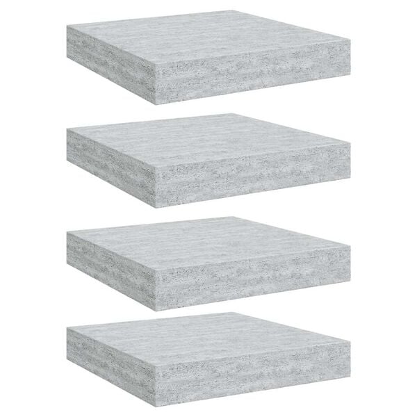 vidaXL Schweberegale 4 Stk. Betongrau 23x23,5x3,8 cm MDF