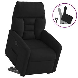 vidaXL Relaxsessel mit Aufstehhilfe Schwarz Mikrofasergewebe